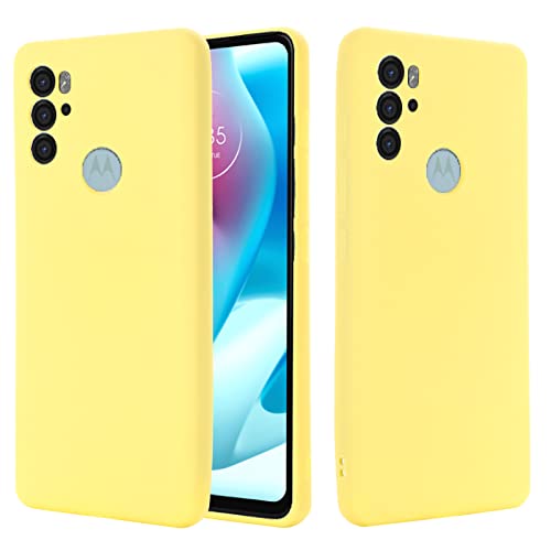 BeyondTop Kompatibel mit Motorola Moto G60S Hülle, Flüssigsilikon-Gel-TPU-Hülle, Gel-Gummi mit Mikrofaser-Schutzhülle, mit passend für Motorola Moto G60S stoßfeste Abdeckung (gelb) von BeyondTop