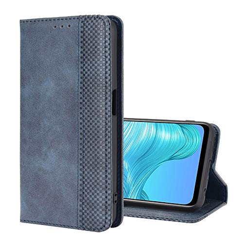 BeyondTop Schutzhülle für Oppo A94 5G Hülle, Schutzhülle Handy Lederhülle PU Leder Hülle Handytasche Cover Handyhülle für Oppo A94 5G Ledertasche-Blau von BeyondTop