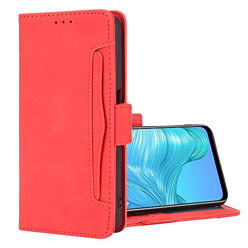 BeyondTop Schutzhülle für Oppo A94 5G Hülle, Schutzhülle Handy Lederhülle PU Leder Hülle Handytasche Cover Handyhülle für Oppo A94 5G Ledertasche-Rot von BeyondTop