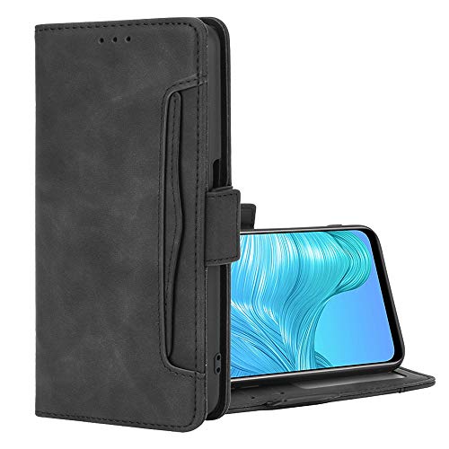 BeyondTop Schutzhülle für Oppo A94 5G Hülle, Schutzhülle Handy Lederhülle PU Leder Hülle Handytasche Cover Handyhülle für Oppo A94 5G Ledertasche-Schwarz von BeyondTop