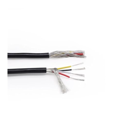 BgnEhRfL Draht, elektronischer Draht, Abgeschirmtes Kabel, 2-adrig, 3-adrig, 4-adrig, PVC-isoliert, Kanal, Audio, Lautsprecher, Kopfhörer, Leitung, Signalsteuerung, Kupferkabel UL2547(GY,4CORES) von BgnEhRfL
