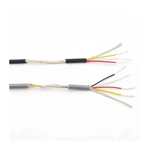 BgnEhRfL Draht, elektronischer Draht, UL2547 Abgeschirmtes Kabelsignalkabel Kanal Audio 2 3 4 5 6 7 Kern Kopfhörer Kupfer Steuerdrähte(BK,32AWG-2CORES) von BgnEhRfL