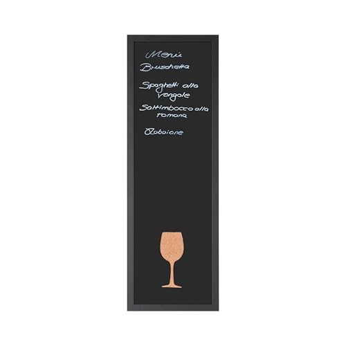 Bi-Office, Essentials Wine Combo Slim, 30 x 90 cm, Kreidetafel und Kork, MDF-Rahmen, Schwarz von Bi-Office