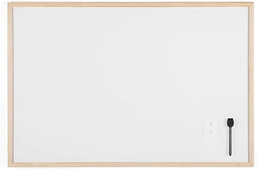 Bi-Office Budget Whiteboard mit Holzrahmen, magnetisch, 5 Größen wählbar, 90 x 60 cm von Bi-Office