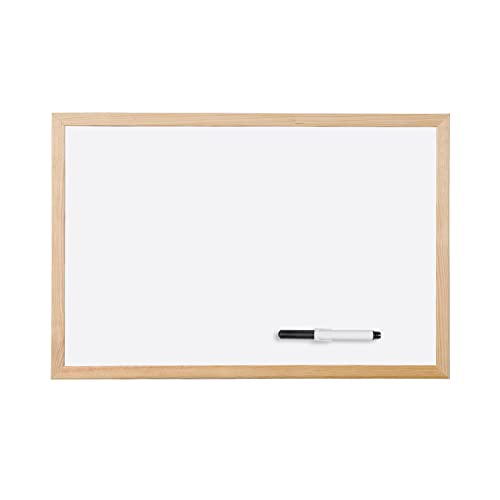 Bi-Office Budget Whiteboard mit Holzrahmen, trocken abwischbar, 5 Größen wählbar, 60 x 40 cm von Bi-Office