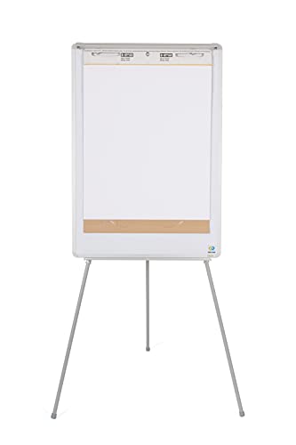 Bi-Office Dreibein Earth Flipchart, nicht magnethaftend, 70 x 100 cm, trocken abwischbare Oberfläche, Aluminiumrahmen von Bi-Office