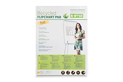 Bi-Office Earth Flipchartblock aus Recyclingpapier, A1, Blanko, 40 Blättern, 70 g/m², 5 Flipchartblöcke von Bi-Office