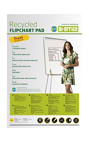 Bi-Office Earth - Flipchartblock aus Recyclingpapier, Euro, Blanko, 20 Blättern, 70 g/m², 5 Flipchartblöcke Bi-Office Earth - Flipchartblock aus Recyclingpapier, Euro, Blanko, 20 Blättern, 70 g/m², 5 Flipchartblöcke von Bi-Office