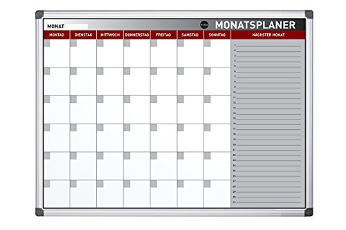 Bi-Office Earth - Umweltfreundliches Planungstafel, 90 x 60 cm, Magnetischer Monatsplaner mit Aluminiumrahmen, Trocken Abwischbar Monatskalender von Bi-Office