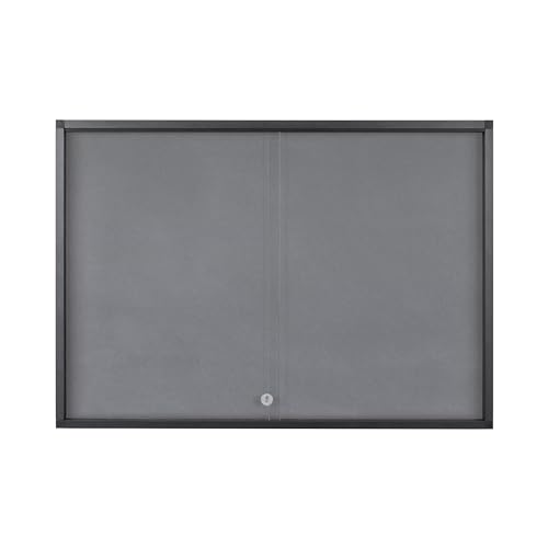 Bi-Office Exhibit Extra Pinnbare Schaukasten, 10xA4, Oberfläche in Grauem Filz, Glastür, Aluminiumrahmen Farbe Anthrazit von Bi-Office