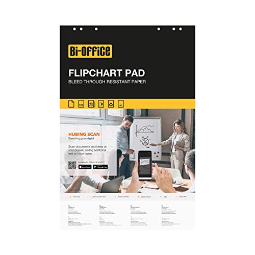 Bi-Office - Flipchartblock Euro, Blanko, 50 Blättern, 55 g/m² Papier, 5 Flipchartblöcke Bi-Office - Flipchartblock Euro, Blanko, 50 Blättern, 55 g/m² Papier, 5 Flipchartblöcke von Bi-Office