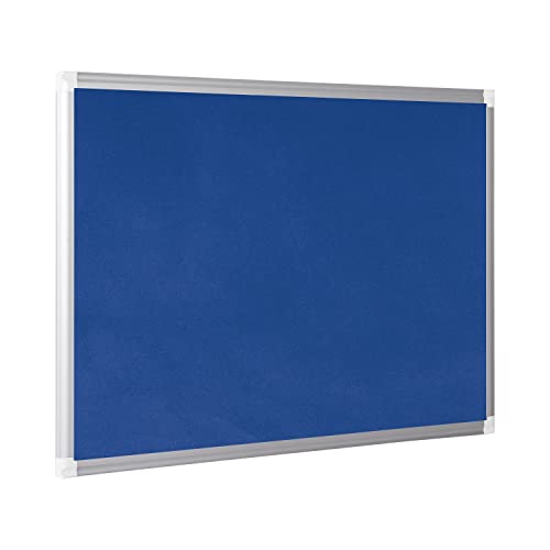 Bi-Office Filztafel New Generation, Pinnwand mit Aluminiumrahmen, 90 x 60 cm, Blau von Bi-Office