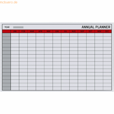 Bi-Office Glasboard 'Annual Planner' 78x48cm von Bi-Office