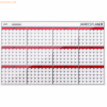 Bi-Office Glasboard Jahresplaner 12 Monaten 78x48cm von Bi-Office