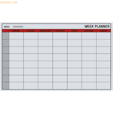 Bi-Office Glasboard 'Week Planner' 78x48cm von Bi-Office