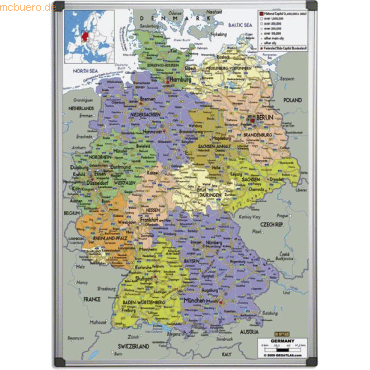 Bi-Office Kartentafel Deutschland magnethaftend 120x90cm von Bi-Office