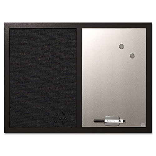 Bi-Office Kombitafel Black Shadow, Pinnwand und Whiteboard, Anthrazit Textiloberfläche und Silber Magnetisch, MDF Rahmen 22 mm dicker, 60 x 45 cm von Bi-Office