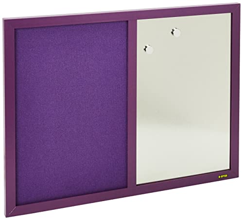Bi-Office Kombitafel Lavander, Pinnwand und Whiteboard, Violett Textiloberfläche und Silber Magnetisch, Lila MDF Rahmen 22 mm dicker, 60 x 45 cm von Bi-Office