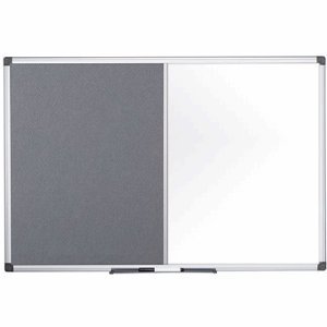 Bi-Office Kombitafel Maya Filz/Whiteboard magnetisch 150x100cm grau von Bi-Office