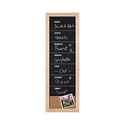 Bi-Office - Kreidetafel Wochenplaner, 20 x 60 cm, schwarz, Schwarz von Bi-Office