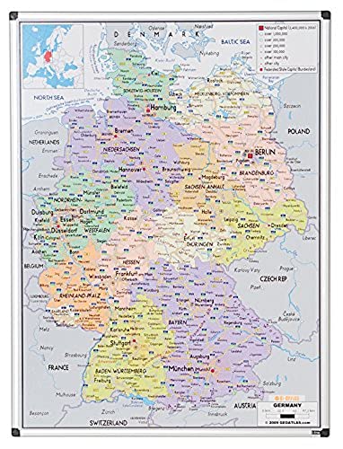Bi-Office MAP0101002 Deutschlandkarte, laminiert oder magnetisch von Bi-Office