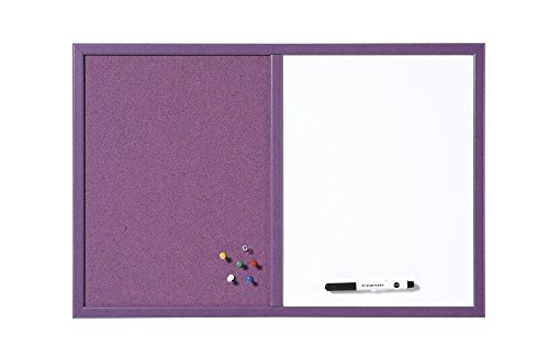 Bi-Office MX03435411 Schulkalender auf Kombitafel, 22 mm dicker MDF Rahmen lackierter Stahl/Kork, 60 x 40 cm, violett von Bi-Office