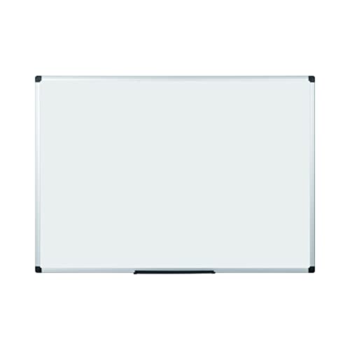 Bi-Office Magnetisches Whiteboard Maya, 105 x 75 cm, Lackierte Stahloberfläche, Trocken Abwischbar, Memoboard mit Aluminiumrahmen und Stifteablage, Magnettafel von Bi-Office