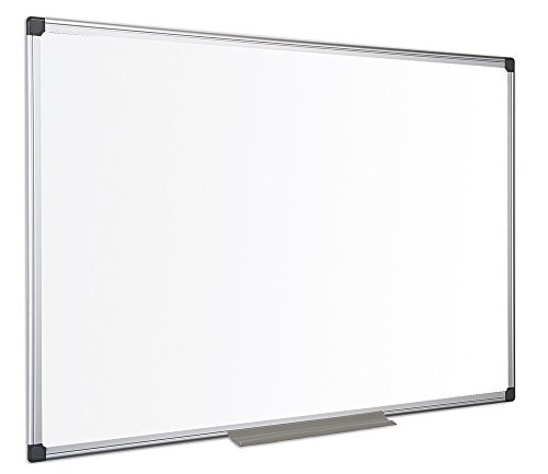 Bi-Office Magnetisches Whiteboard Maya, 200 x 120 cm, Lackierte Stahloberfläche, Trocken Abwischbar, Memoboard mit Aluminiumrahmen und Stifteablage, Magnettafel, MA2807170, Weiß von Bi-Office