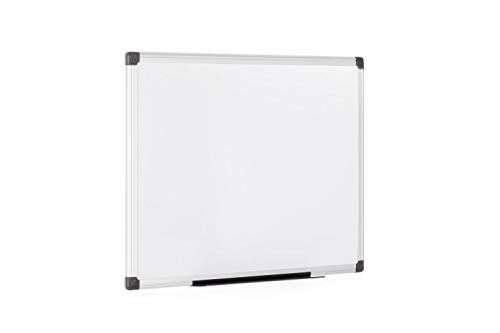 Bi-Office Magnetisches Whiteboard Maya, 60 x 45 cm, Lackierte Stahloberfläche, Trocken Abwischbar, Memoboard mit Aluminiumrahmen und Stifteablage, Magnettafel von Bi-Office