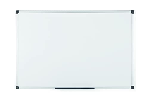 Bi-Office Magnetisches Whiteboard Maya, 90 x 60 cm, Lackierte Stahloberfläche, Trocken Abwischbar, Memoboard mit Aluminiumrahmen und Stifteablage, Magnettafel von Bi-Office