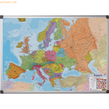 Bi-Office Magnettafel MAP0100402 Europakarte 120x90cm von Bi-Office