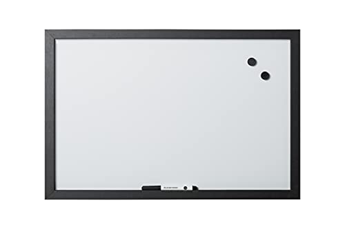 Bi-Office Magnettafel Optimum Whiteboard, trocken abwischbar, Rahmen matt schwarz MDF, 60 x 45 cm von Bi-Office