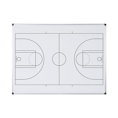 Bi-Office Maya Magnetisches Basketballbedrucktes Whiteboard - 1200x900mm - Lackierte Stahloberfläche mit Aluminiumrahmen von Bi-Office