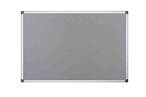 Bi-Office Maya Pinnwand Mit Aluminiumrahmen - 180 x 120 cm - Graue Filzoberfläche, Filztafel Zum Gebrauch Mit Pinnnadeln von Bi-Office