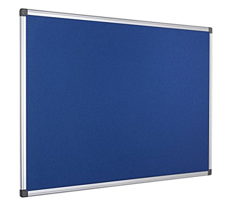 Bi-Office Maya Pinnwand Mit Aluminiumrahmen - 200 x 120 cm - Blaue Filzoberfläche, Filztafel Zum Gebrauch Mit Pinnnadeln von Bi-Office