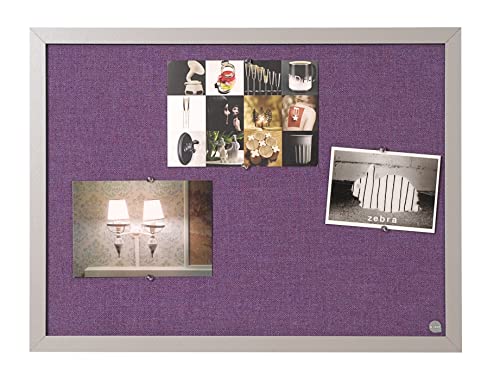 Bi-Office Pinnwand Lavender, Notiztafel mit Violett Textiloberfläche, Perlenfarben MDF Rahmen, 22 mm dicker, 60 x 45 cm von Bi-Office