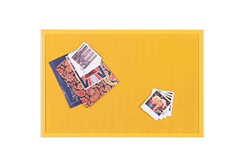 Bi-Office Pinnwand Schulkalender, Korktafel mit MDF Rahmen, 22 mm dicker, Kork Oberfläche in Gelb, 60 x 40 cm von Bi-Office