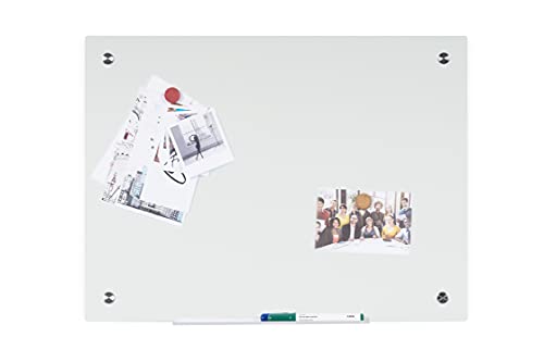 Bi-Office River Magnettafel aus Glas, Farbe Weiß, ohne Rahmen, 90 x 60 cm von Bi-Office