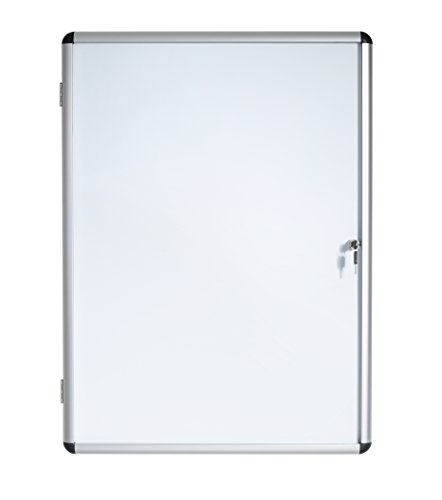 Bi-Office Schaukasten Vitrine"Enclore", Whiteboard, Mangetische Innenfläche, geeignet für 9 x DIN A4, silberner Aluminiumrahmen, abschliessbar, 720 x 981 mm von Bi-Office