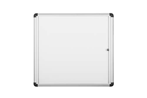 Bi-Office-Vitrine für den Innenbereich mit zusätzlichem, abschließbarem magnetischem Whiteboard, Größe: 748 x 686 mm - 6 x A4 von Bi-Office