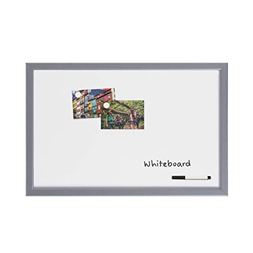 Bi-Office Whiteboard - 60 x 40 cm - Magnetisch, Silber mit Marker und 2 Magneten von Bi-Office