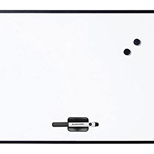Bi-Office Whiteboard New Basic, Magnetisch, Trocken Abwischbare Weißwandtafel mit Schwarzem MDF Rahmen, 385x285 mm von Bi-Office