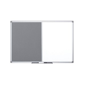 Bi-Office Whiteboard-Pinnwand MAYA KOMBI 120,0 x 90,0 cm Textil grau von Bi-Office