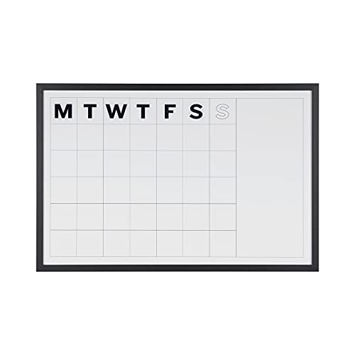 Bi-Office Whiteboard-Planer, magnetisch, trocken abwischbar, Rahmen in Schwarz, 90 x 60 cm von Bi-Office