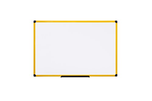 Bi-Office Whiteboard Ultrabrite - 60 x 45 cm - magnetisch, mit gelber Alurahmen und Stifteablage von Bi-Office