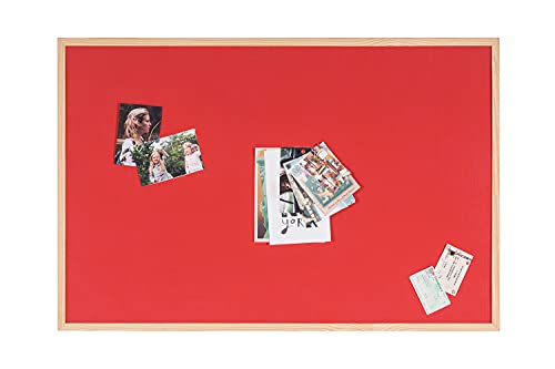 Bi-Office doppelseitige Pinnwand, Kork oder roter Filz, 60 x 40 cm, beidseitig nutzbar von Bi-Office