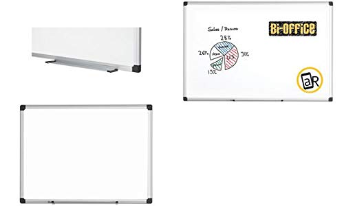Bi-silque Whiteboard Magnettafel emailliert mit Alurahmen in 60x45 cm von Bi-Office