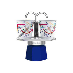 BIALETTI Mini Express Espressokocher blau, 2 Tassen von Bialetti