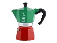 Bialetti 0005323, Mokka-Kanne, 0,24 l, Grün, Rot, Weiß, Aluminium, 3 Tassen, Thermoplast von Bialetti