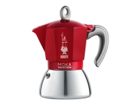 Bialetti Moka Induktion, Mokka-Kanne, 0,28 l, Rot, Edelstahl, Aluminium, Edelstahl, 6 Tassen, 1 Stück(e) von Bialetti